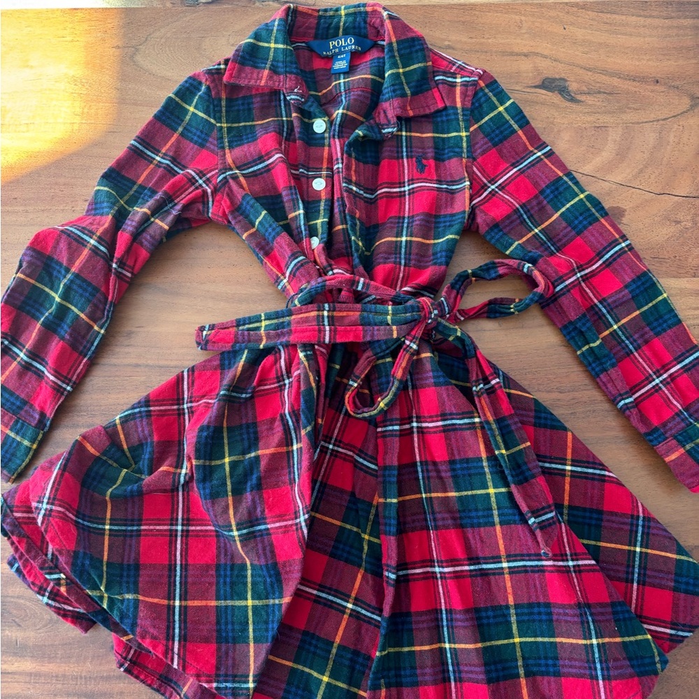 Polo by Ralph Lauren Kids Red Plaid bathrobe.